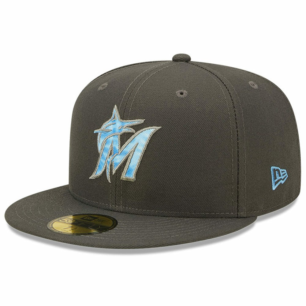 Miami Marlins 2022 Father's Day On-Field 59FIFTY Fitted Hat - Graphite | New Era