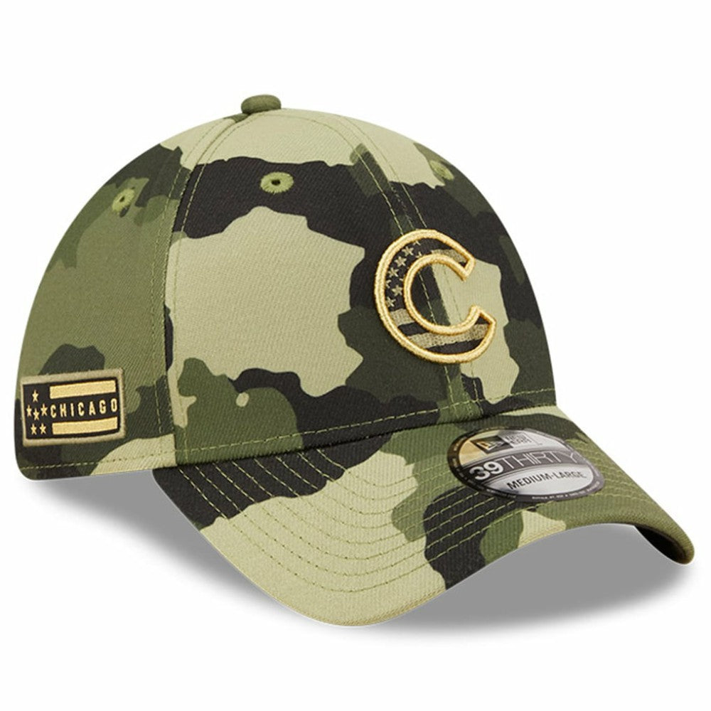Chicago Cubs 2022 Armed Forces Day 39THIRTY Flex Hat - Camo | New Era