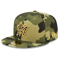 Miami Marlins 2022 Armed Forces Day On-Field 59FIFTY Fitted Hat - Camo | New Era