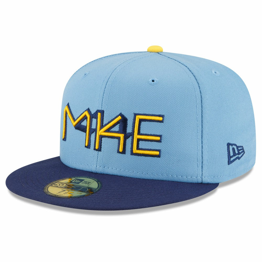 Milwaukee Brewers 2022 City Connect 59FIFTY Fitted Hat - Powder Blue | New Era