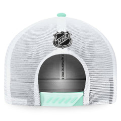 Seattle Kraken Fanatics 2022 NHL Draft Authentic Pro On Stage Trucker Adjustable Hat Navy/White