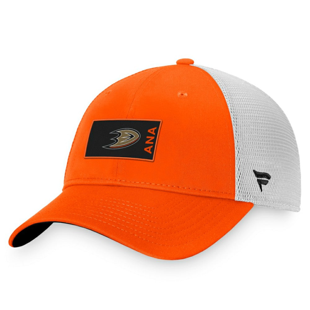 Anaheim Ducks Fanatics Authentic Pro Rink Trucker Snapback Hat Orange/White