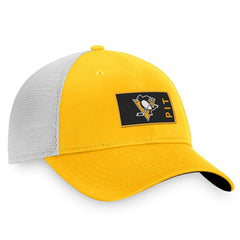 Pittsburgh Penguins Fanatics Authentic Pro Rink Trucker Snapback Hat Gold/White