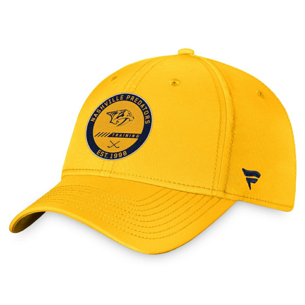 Nashville Predators Fanatics 2022 Authentic Pro Training Camp Flex Hat Gold