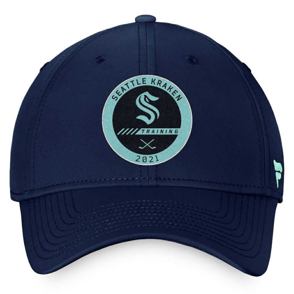 Seattle Kraken Fanatics 2021 Authentic Pro Training Camp Flex Hat Navy