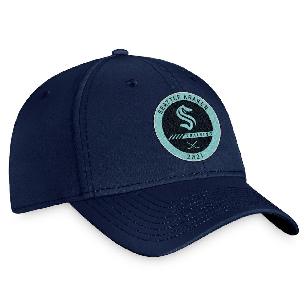 Seattle Kraken Fanatics 2021 Authentic Pro Training Camp Flex Hat Navy