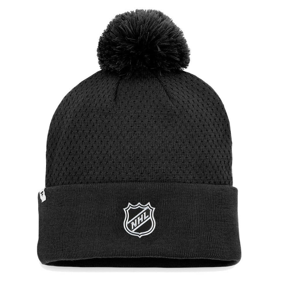 Vegas Golden Knights Fanatics Women's Authentic Pro Road Cuffed Knit Hat with Pom Black