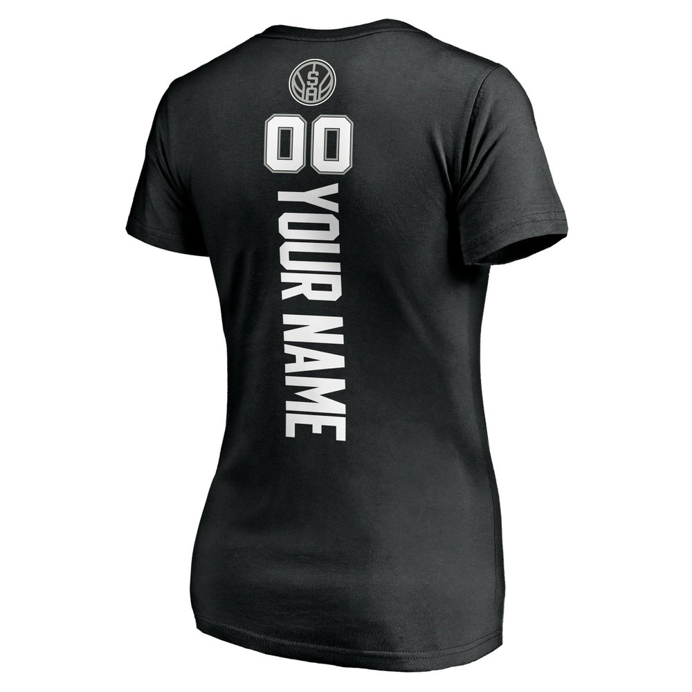 San Antonio Spurs Women's Personalized Playmaker Team V-Neck T-Shirt - Black shop