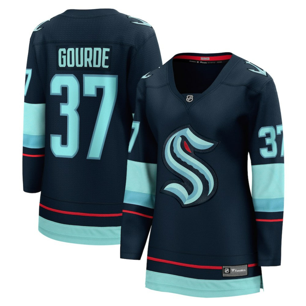 Yanni Gourde Seattle Kraken Fanatics Women's Home Breakaway Player Jersey Navy