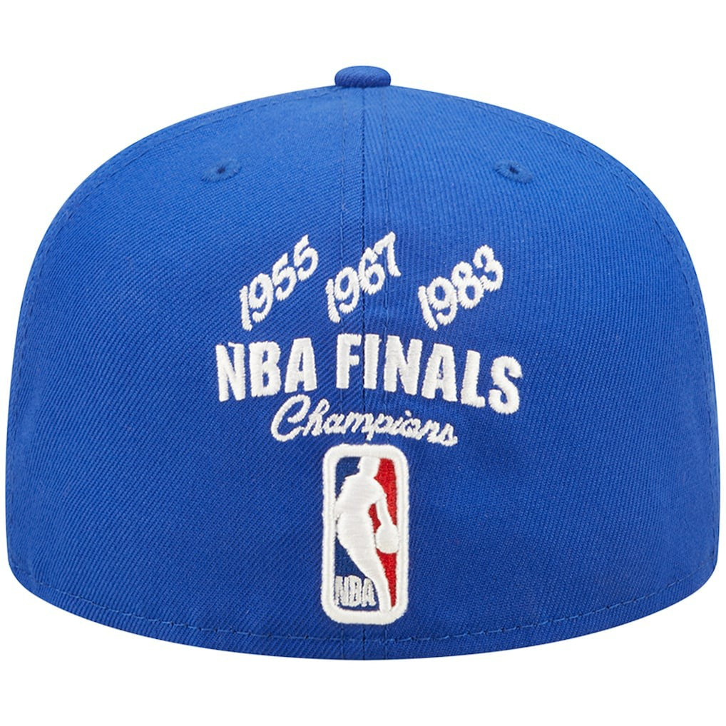 Philadelphia 76ers 3x NBA Finals Champions Crown 59FIFTY Fitted Hat - Royal | New Era on sale