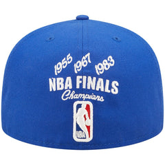 Philadelphia 76ers 3x NBA Finals Champions Crown 59FIFTY Fitted Hat - Royal | New Era on sale