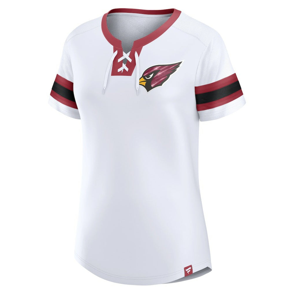 Arizona Cardinals Women's Sunday Best Lace-Up T-Shirt - White for sale