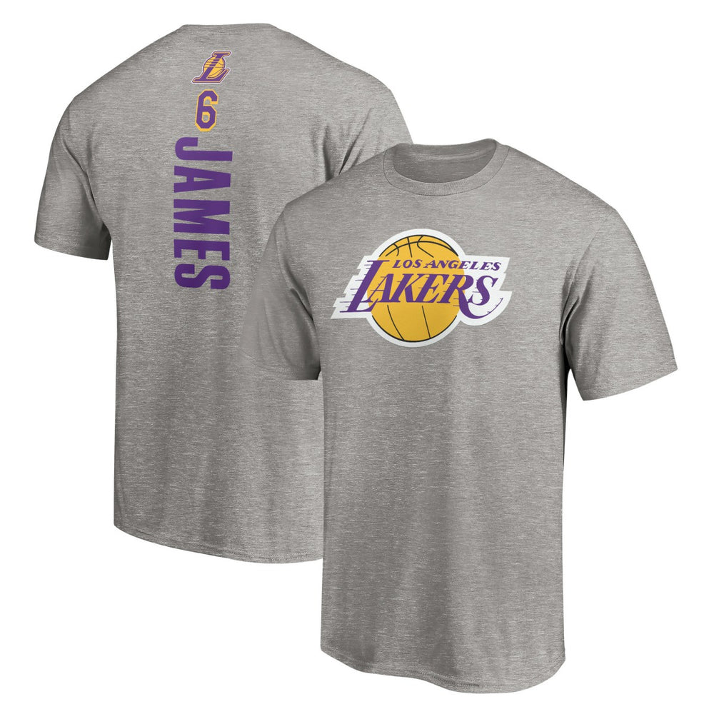 LeBron James Los Angeles Lakers #6 Playmaker Name & Number T-Shirt - Heathered Gray on sale