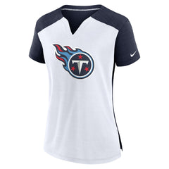 Tennessee Titans Women's Impact Exceed Performance Notch Neck T-Shirt - White/Navy | Nike discount
