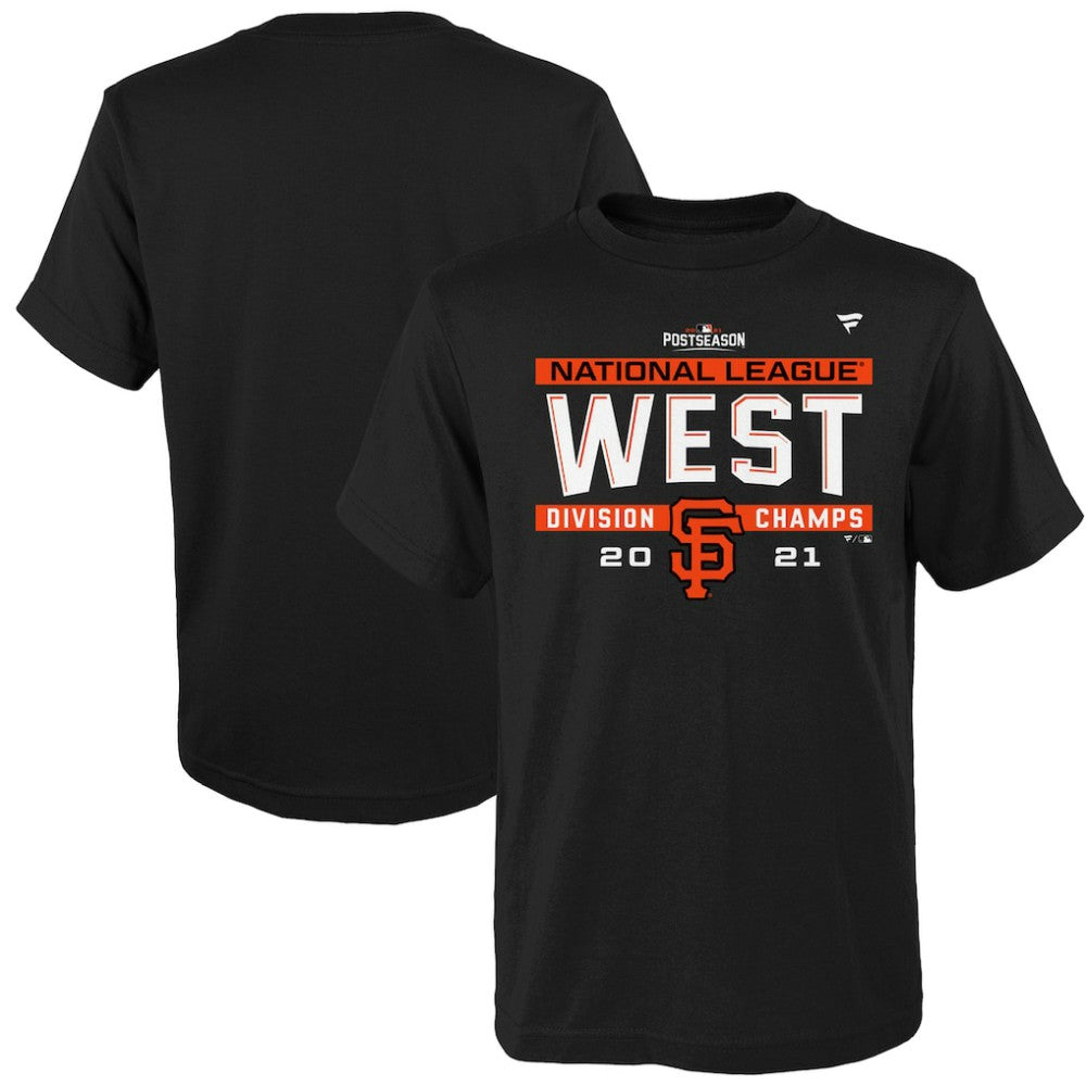 San Francisco Giants Youth 2021 NL West Division Champions Locker Room T-Shirt - Black