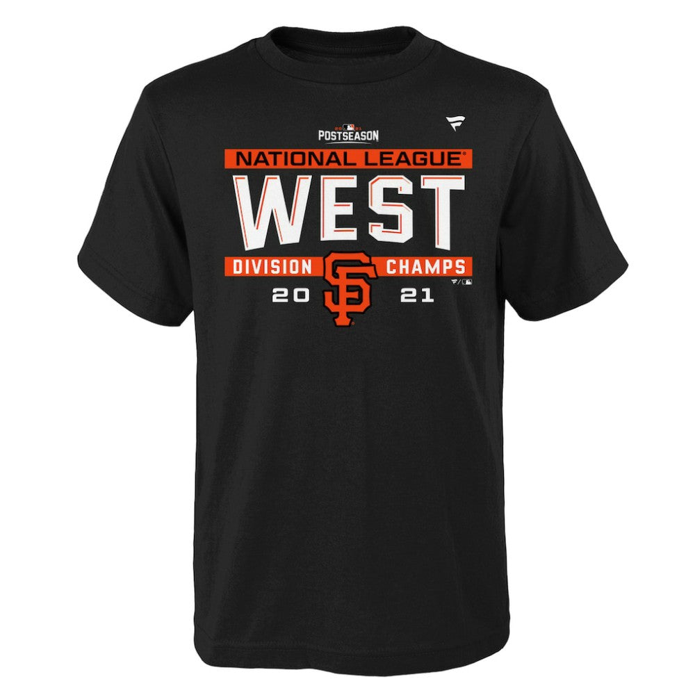 San Francisco Giants Youth 2021 NL West Division Champions Locker Room T-Shirt - Black