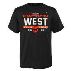 San Francisco Giants Youth 2021 NL West Division Champions Locker Room T-Shirt - Black