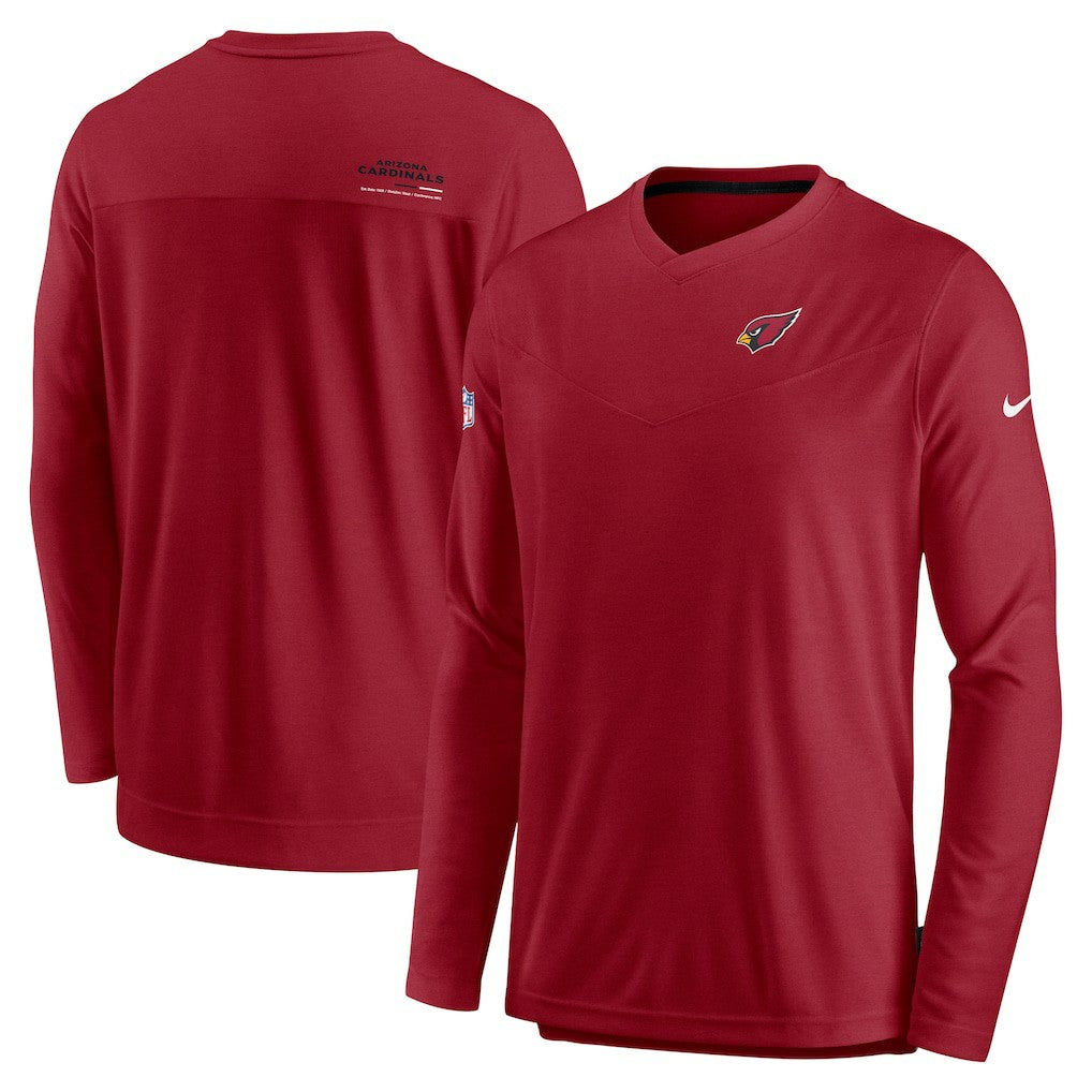 Arizona Cardinals Sideline Coach Chevron Lock Up Long Sleeve V-Neck Performance T-Shirt - Cardinal | Nike on sale