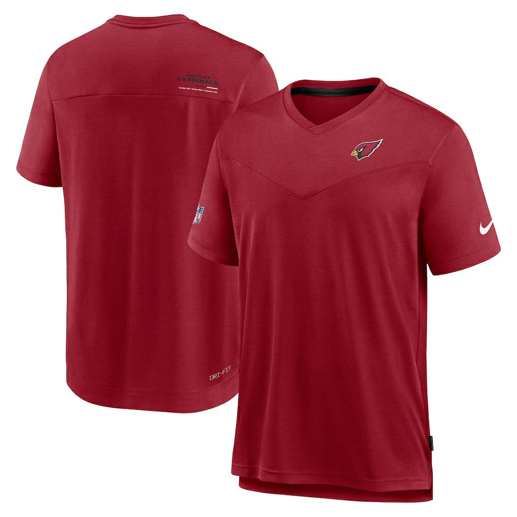 Arizona Cardinals Sideline Coach Chevron Lock Up Logo V-Neck Performance T-Shirt - Cardinal | Nike cheap