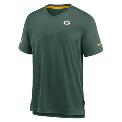 Green Bay Packers Sideline Coach Chevron Lock Up Logo V-Neck Performance T-Shirt - Heather Kelly Green | Nike on sale