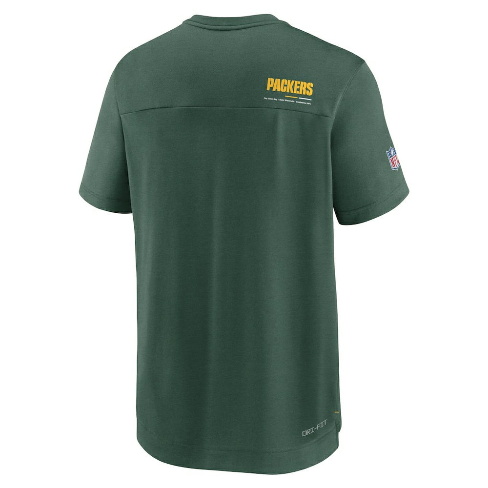 Green Bay Packers Sideline Coach Chevron Lock Up Logo V-Neck Performance T-Shirt - Heather Kelly Green | Nike on sale