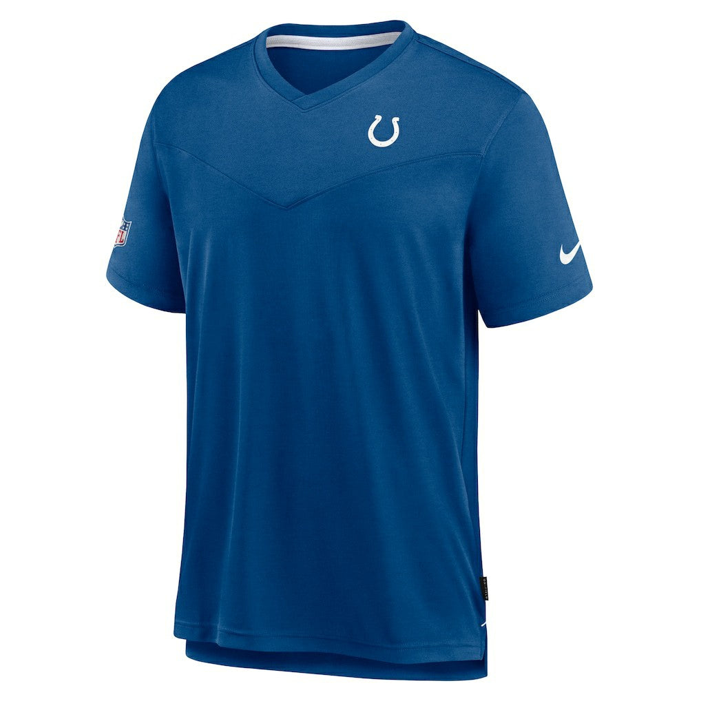 Indianapolis Colts Sideline Coach Chevron Lock Up Logo V-Neck Performance T-Shirt - Royal | Nike discount