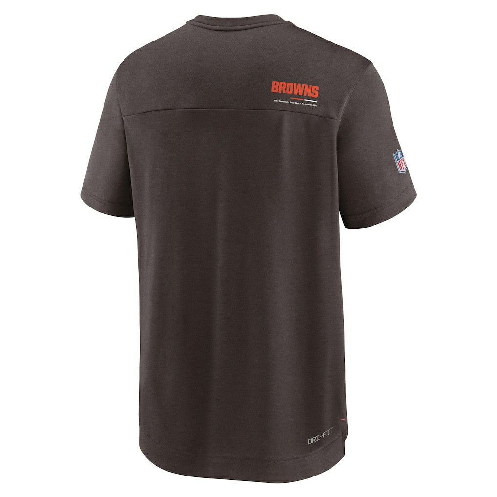 Cleveland Browns Sideline Coach Chevron Lock Up Logo V-Neck Performance T-Shirt - Brown | Nike on sale