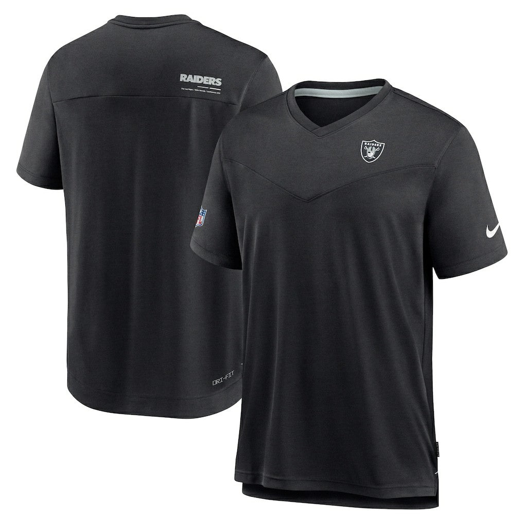 Las Vegas Raiders Sideline Coach Chevron Lock Up Logo V-Neck Performance T-Shirt - Black | Nike discount