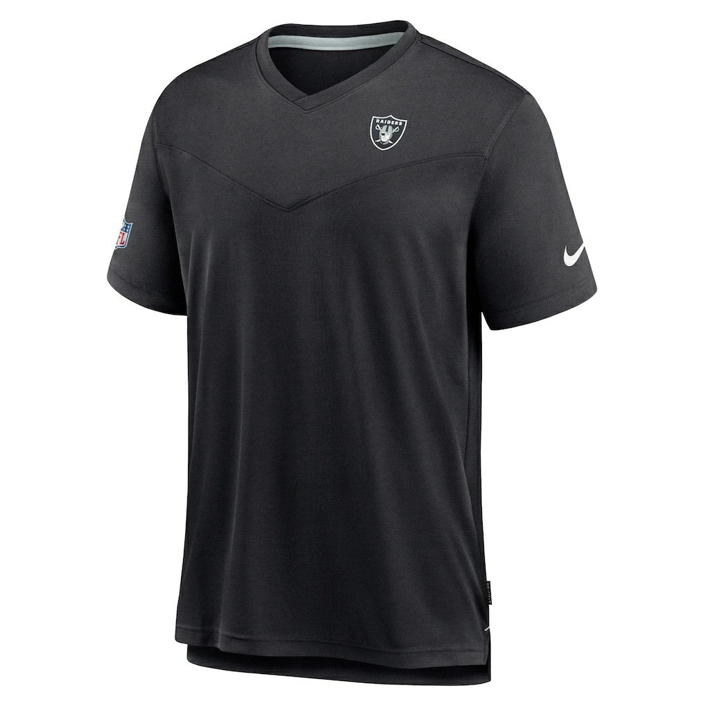 Las Vegas Raiders Sideline Coach Chevron Lock Up Logo V-Neck Performance T-Shirt - Black | Nike discount
