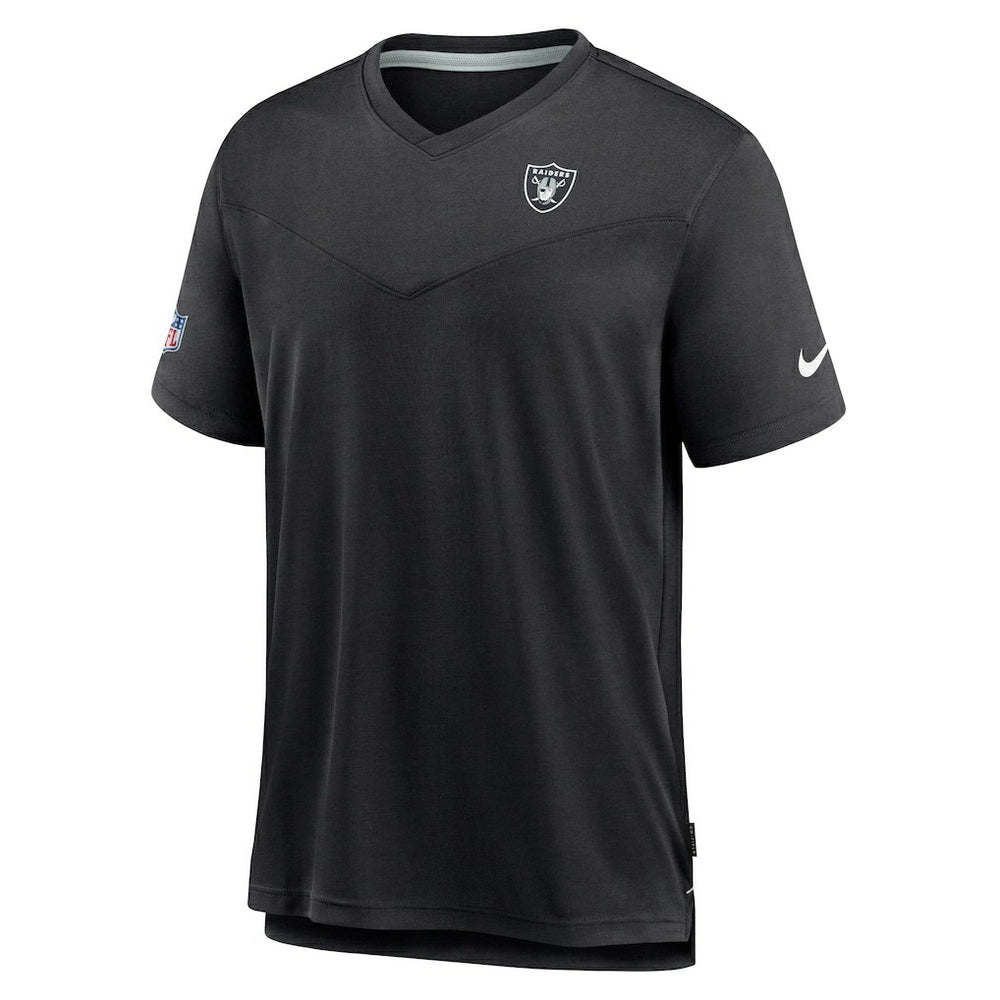 Las Vegas Raiders Sideline Coach Chevron Lock Up Logo V-Neck Performance T-Shirt - Black | Nike discount