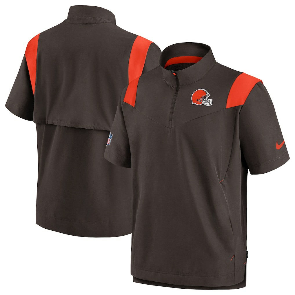 Cleveland Browns Sideline Coaches Chevron Lockup Pullover Top - Brown | Nike cheap