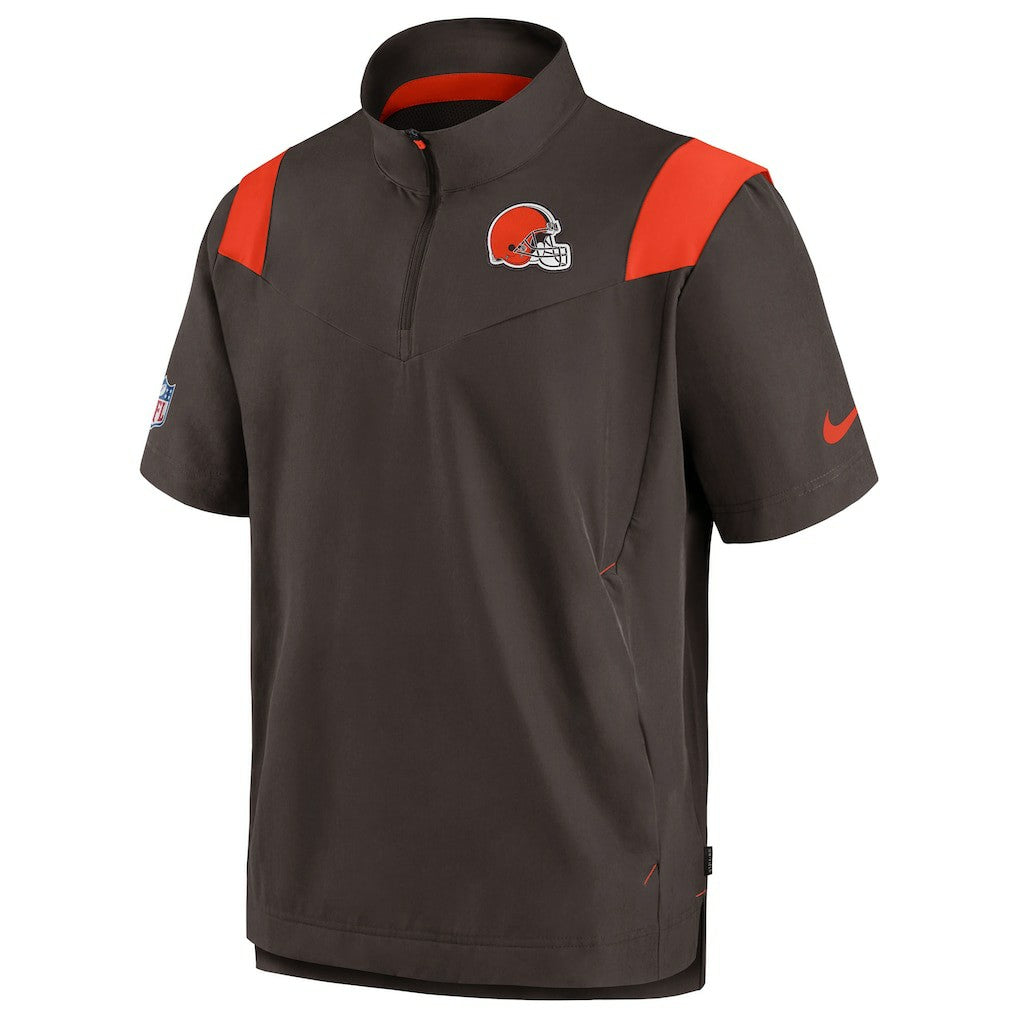 Cleveland Browns Sideline Coaches Chevron Lockup Pullover Top - Brown | Nike cheap
