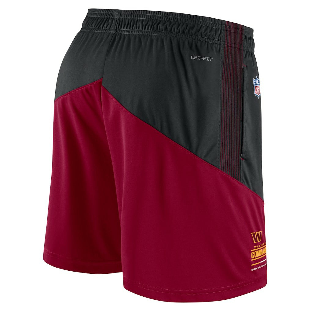 Washington Commanders Sideline Primary Lockup Performance Shorts - Black/Burgundy | Nike sale