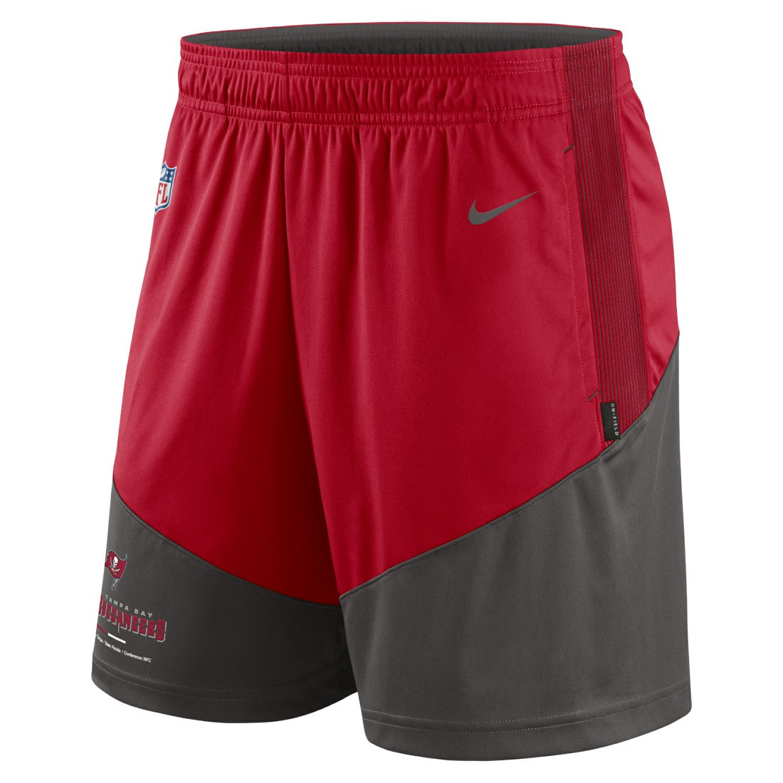 Tampa Bay Buccaneers Sideline Primary Lockup Performance Shorts - Red/Pewter | Nike outlet