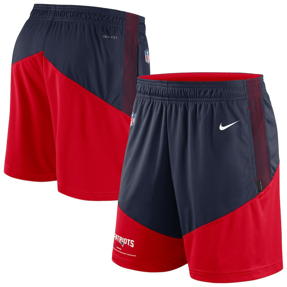 New England Patriots Sideline Primary Lockup Performance Shorts - Navy/Red | Nike sale