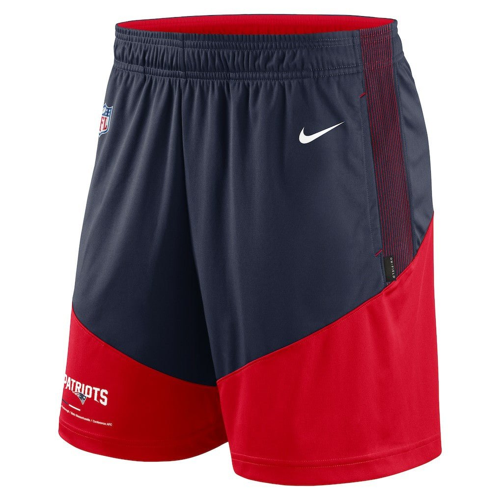 New England Patriots Sideline Primary Lockup Performance Shorts - Navy/Red | Nike sale