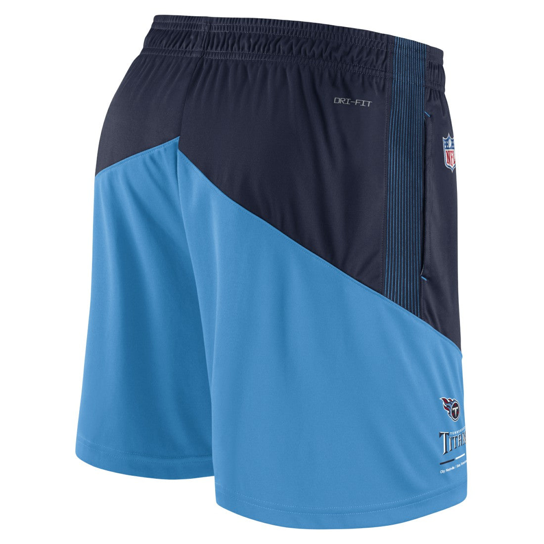 Tennessee Titans Sideline Primary Lockup Performance Shorts - Navy/Light Blue | Nike sale