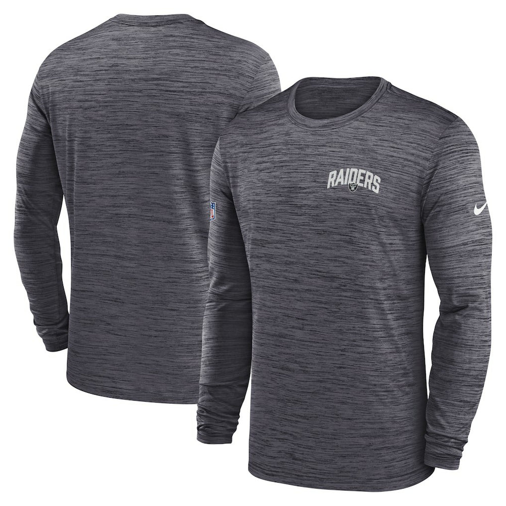 Las Vegas Raiders Sideline Velocity Athletic Stack Performance Long Sleeve T-Shirt - Charcoal | Nike online