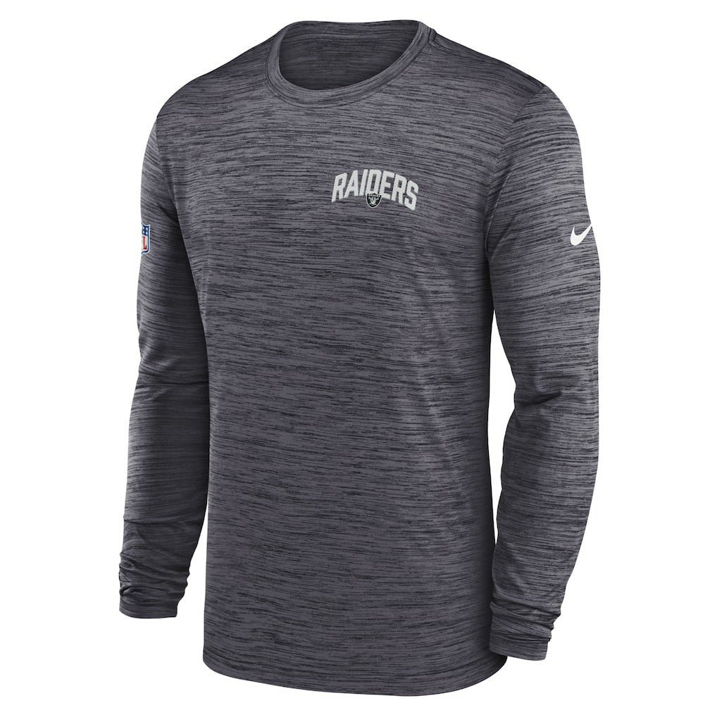Las Vegas Raiders Sideline Velocity Athletic Stack Performance Long Sleeve T-Shirt - Charcoal | Nike online
