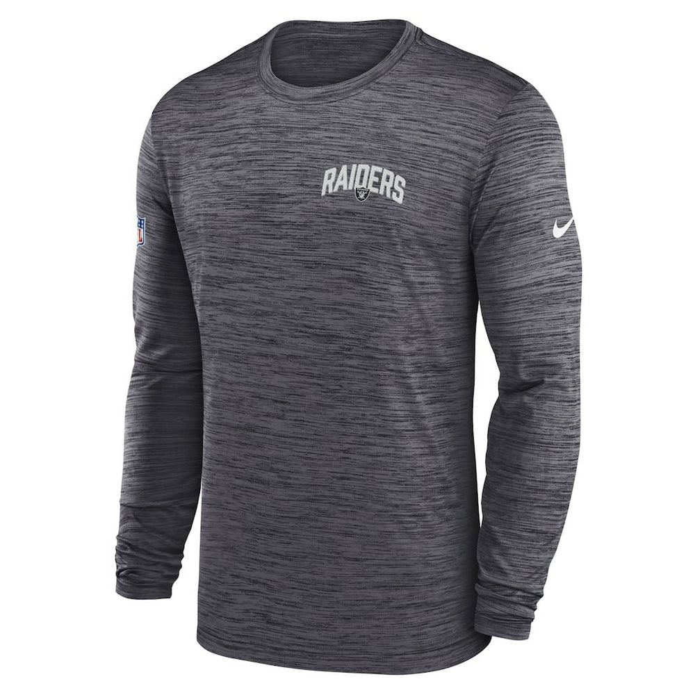 Las Vegas Raiders Sideline Velocity Athletic Stack Performance Long Sleeve T-Shirt - Charcoal | Nike online