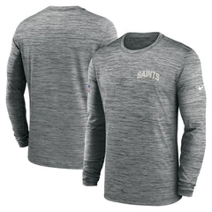 New Orleans Saints Sideline Velocity Athletic Stack Performance Long Sleeve T-Shirt - Gray | Nike outlet