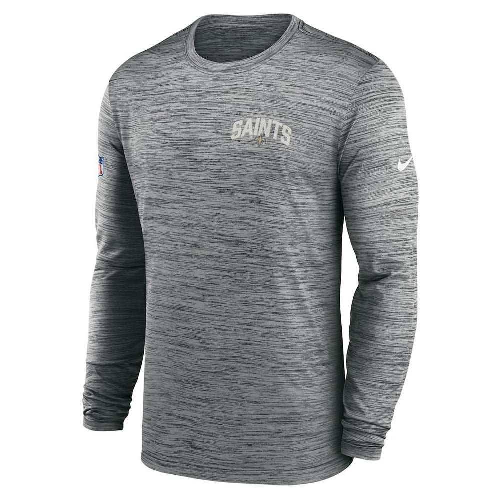 New Orleans Saints Sideline Velocity Athletic Stack Performance Long Sleeve T-Shirt - Gray | Nike outlet