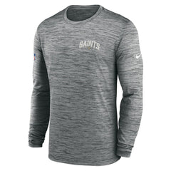 New Orleans Saints Sideline Velocity Athletic Stack Performance Long Sleeve T-Shirt - Gray | Nike outlet