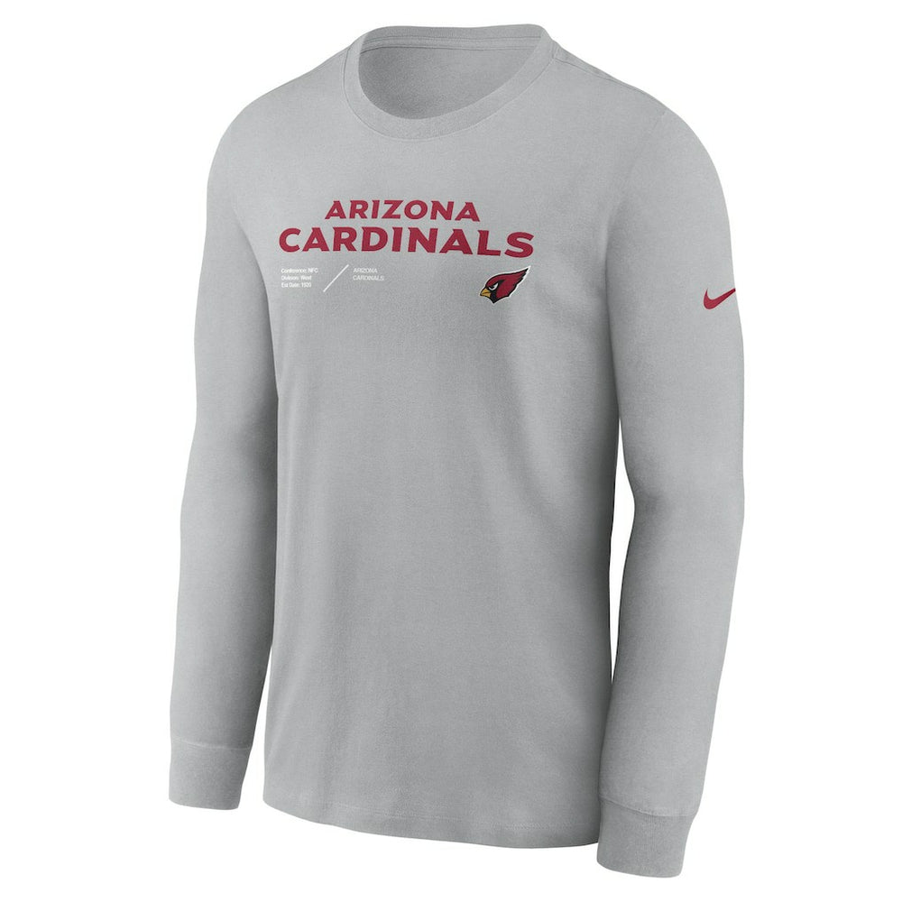 Arizona Cardinals Sideline Infograph Lock Up Performance Long Sleeve T-Shirt - Gray | Nike cheap
