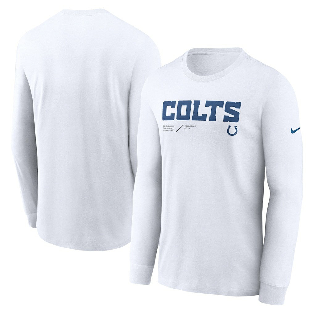 Indianapolis Colts Sideline Infograph Lock Up Performance Long Sleeve T-Shirt - White | Nike cheap