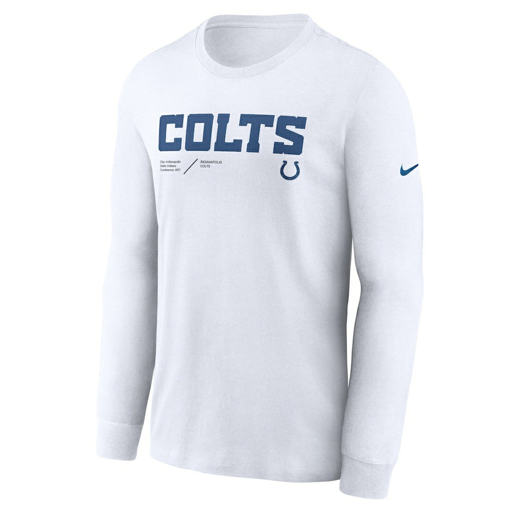 Indianapolis Colts Sideline Infograph Lock Up Performance Long Sleeve T-Shirt - White | Nike cheap