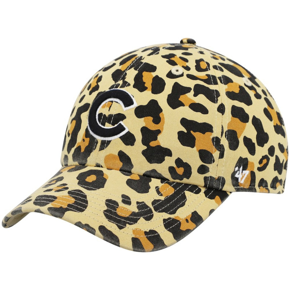 Chicago Cubs Women's Bagheera Cheetah Clean up Adjustable Hat - Tan | 47 brand