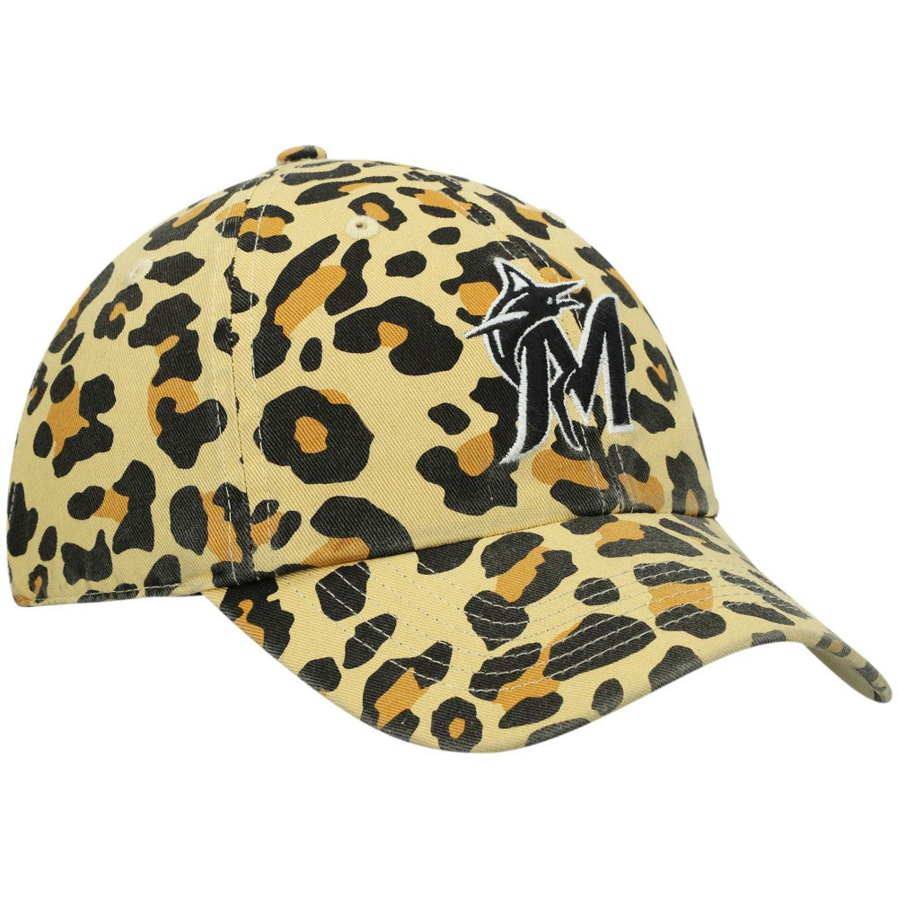 Miami Marlins Women's Bagheera Cheetah Clean up Adjustable Hat - Tan | 47 brand