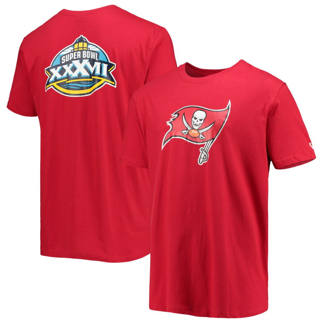 Tampa Bay Buccaneers New Era Patch Up Collection Super Bowl XXXVII T-Shirt - Red discount