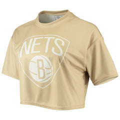 Brooklyn Nets Women's Tan Sand Crop Top discount